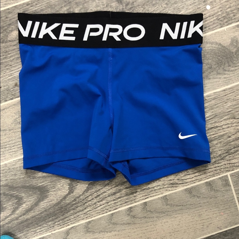 Nike Pro Royal Blue Shorts with Black Waistband